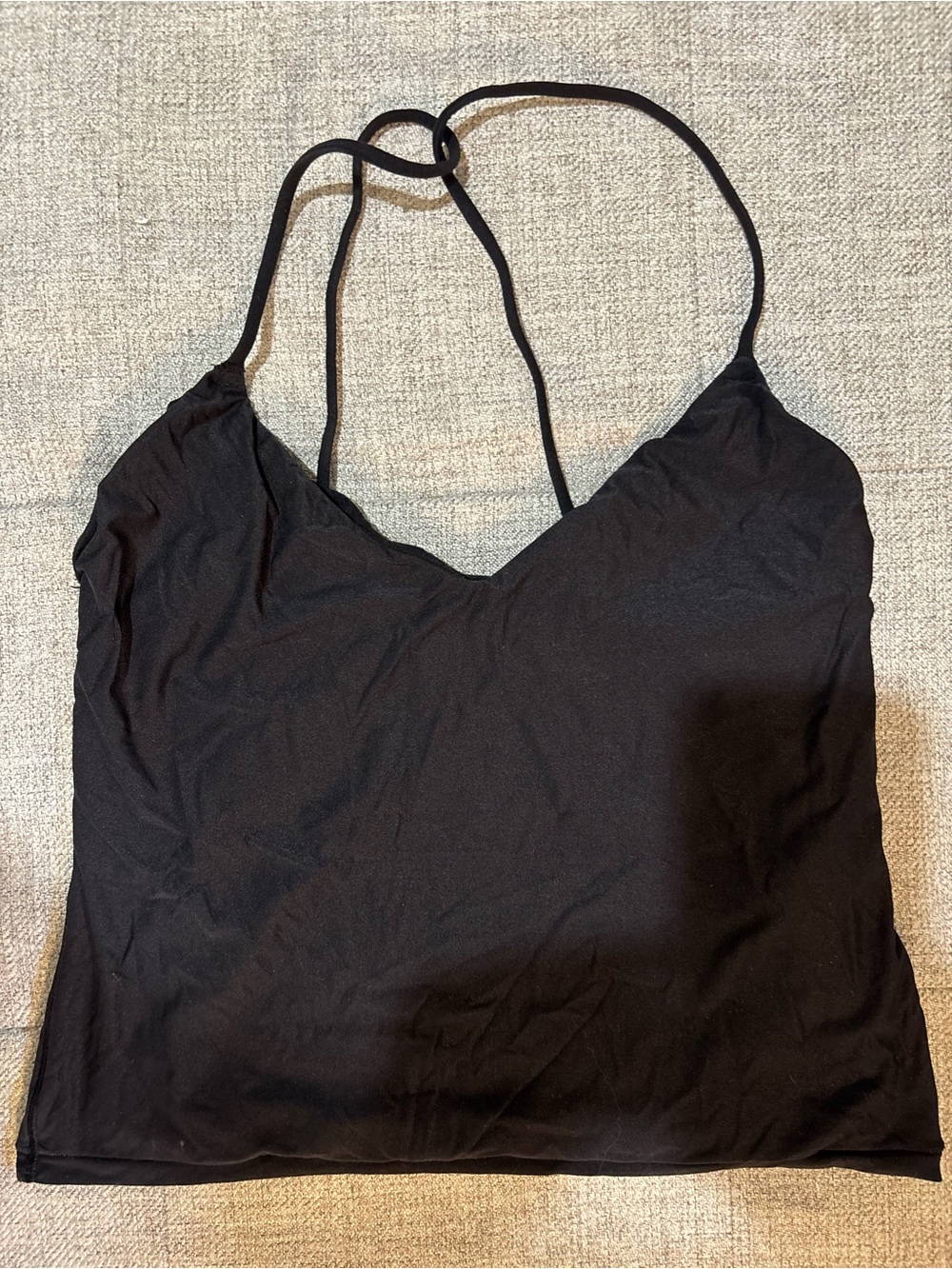 Aerie SMOOTHEZ Strappy Back Tank Top True Black Size S